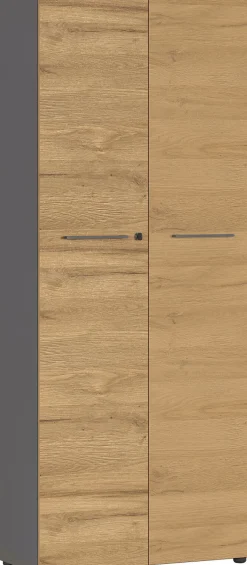 Aktenschrank ISORNO 2-türig 197 cm Graphitgrau/ Eiche