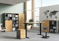 Aktenschrank ISORNO 2-türig 197 cm Graphitgrau/ Eiche