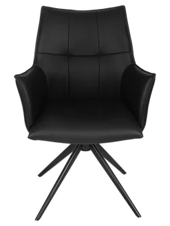 Armlehnenstuhl BERGAMO schwarz Leder