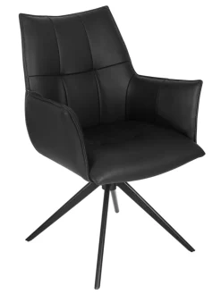 Armlehnenstuhl BERGAMO schwarz Leder