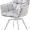 Armlehnstuhl ALANI silberfarbig/weiß