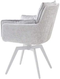 Armlehnstuhl ALANI silberfarbig/weiß