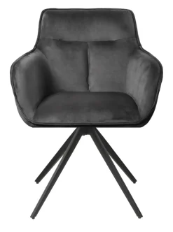 QUARTIER Armlehnstuhl CLEO Samtvelour grau/schwarz