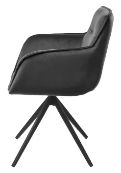 QUARTIER Armlehnstuhl CLEO Samtvelour grau/schwarz