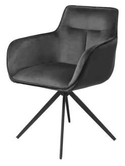 QUARTIER Armlehnstuhl CLEO Samtvelour grau/schwarz