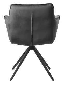 QUARTIER Armlehnstuhl CLEO Samtvelour grau/schwarz