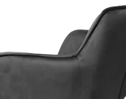 QUARTIER Armlehnstuhl CLEO Samtvelour grau/schwarz