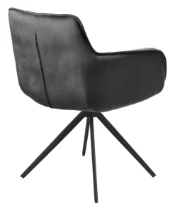 QUARTIER Armlehnstuhl CLEO Samtvelour grau/schwarz