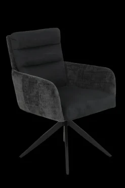 Armlehnstuhl LEANDRA 2er Set Wildlederoptik anthrazit innen und Webstoff außen