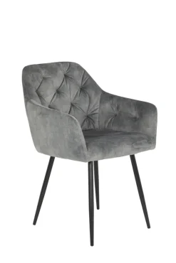 Armlehnstuhl TINA I 2er Set vintage velvet anthrazit