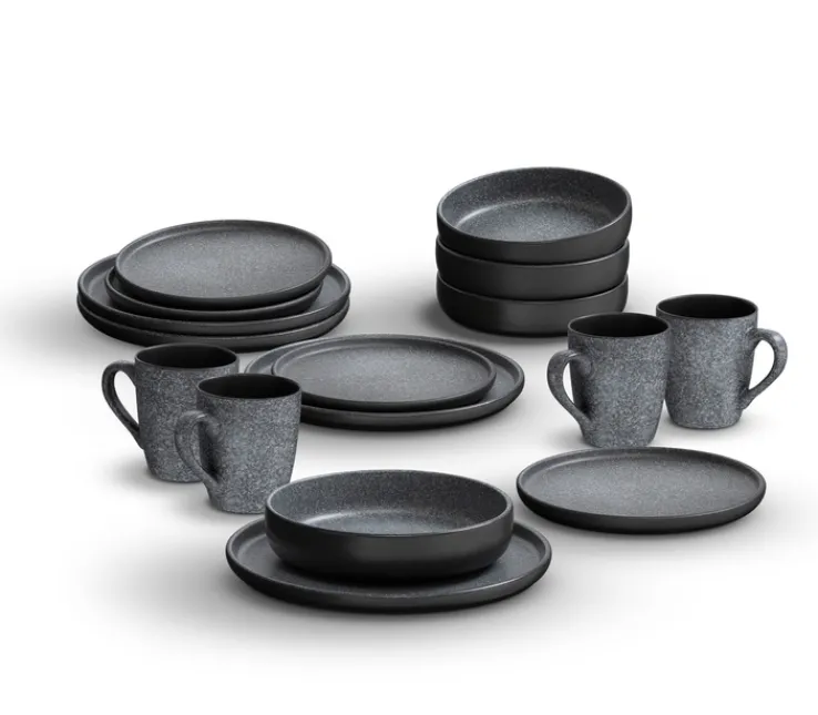 ARTE VIVA Kombiservice GRANIT 146-teilig Steinzeug dunkelgrau