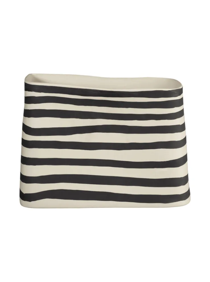 ASA Vase RAYU rechteckig 17 cm naturfarbig gestreift