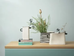 ASA Vase RAYU rechteckig 17 cm naturfarbig gestreift