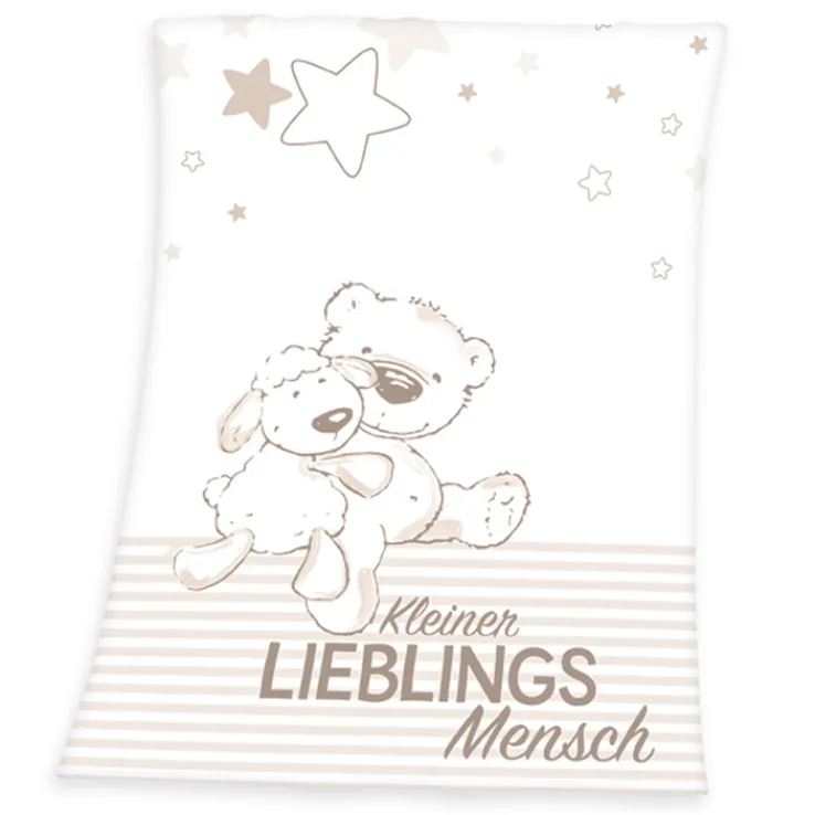baby best Baby-Flausdecke LIEBLINGSMENSCH 75 x 100 cm weiß/beige