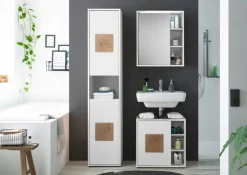 QUARTIER Bad Hochschrank SOLID weiß/ braun