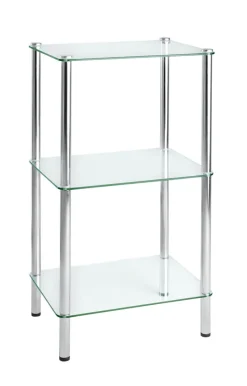 Bad Regal 30 x 40 x 72 cm Metall in Silberfarbig