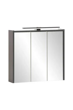 Bad Spiegelschrank PALERMO 65 x 62,7 x 16 cm Anthrazit/Spiegel