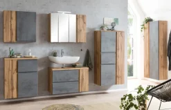 Bad-Hängeschrank GENT hellgrau/braun 65cm