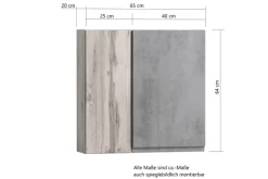 Bad-Hängeschrank GENT hellgrau/braun 65cm