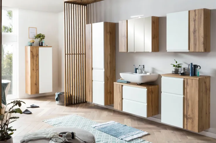 Bad-Hängeschrank GENT weiß/braun 64cm