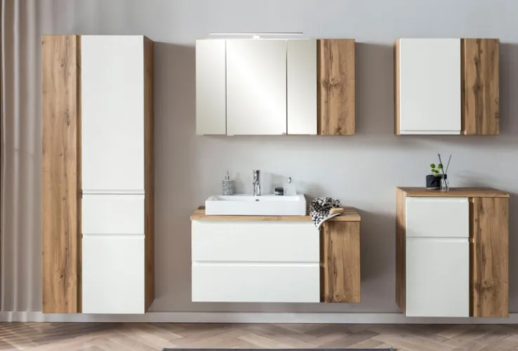 Bad-Hängeschrank GENT weiß/braun 64cm