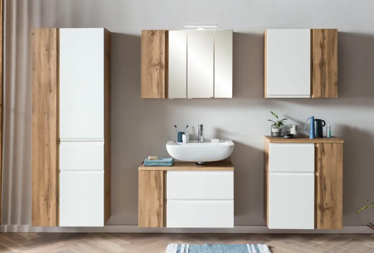 Bad-Hängeschrank GENT weiß/braun 64cm