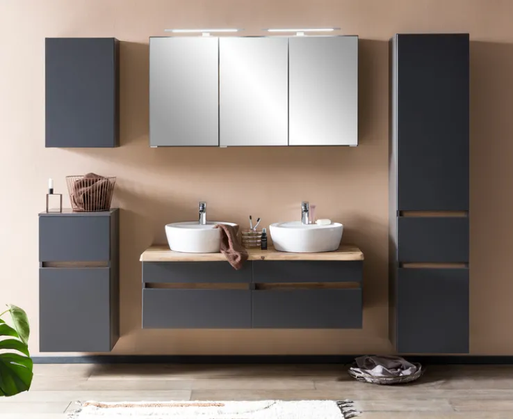 Bad-Hochschrank BRÜGGE grau