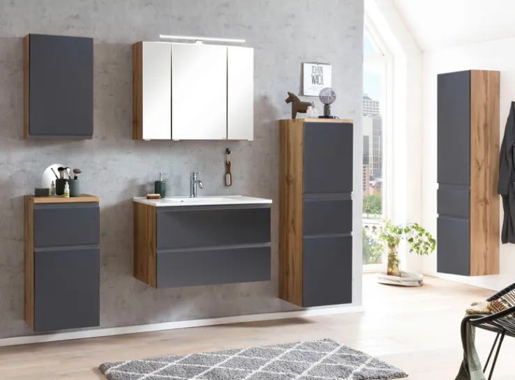 Bad-Hochschrank GENT grau