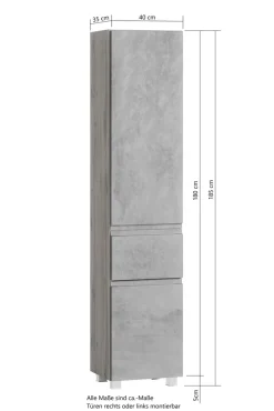 Bad-Hochschrank GENT grau