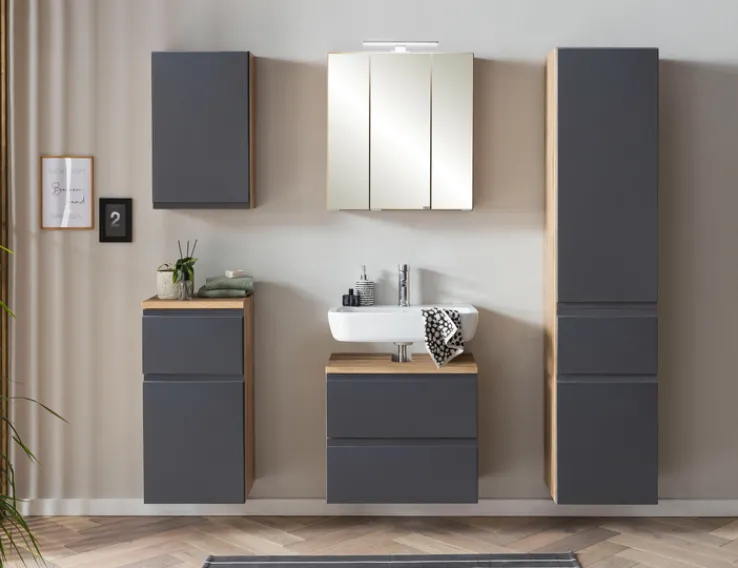 Bad-Hochschrank GENT grau