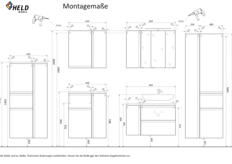 Bad-Midischrank GENT weiß/braun 40cm