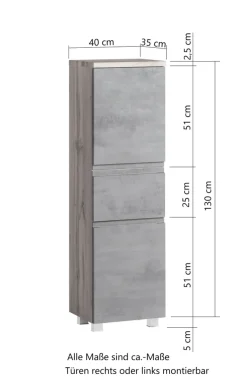 Bad-Midischrank GENT weiß/braun 40cm