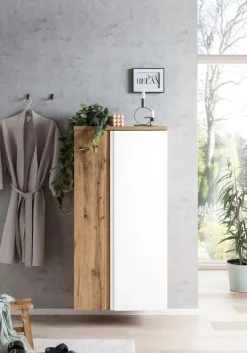 Bad-Midischrank GENT weiß/braun 65cm 2-türig