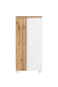 Bad-Midischrank GENT weiß/braun 65cm 2-türig