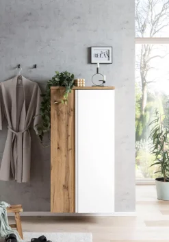 Bad-Midischrank GENT weiß/braun 65cm 2-türig