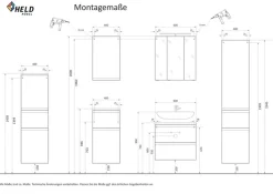 Bad-Midischrank GENT weiß/braun 65cm 2-türig
