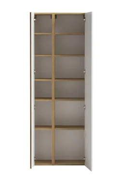 Bad-Seitenschrank GENT weiß/braun 65cm 2-türig