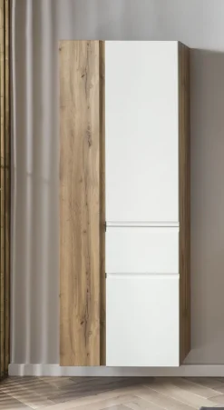 Bad-Seitenschrank GENT weiß/braun 65cm