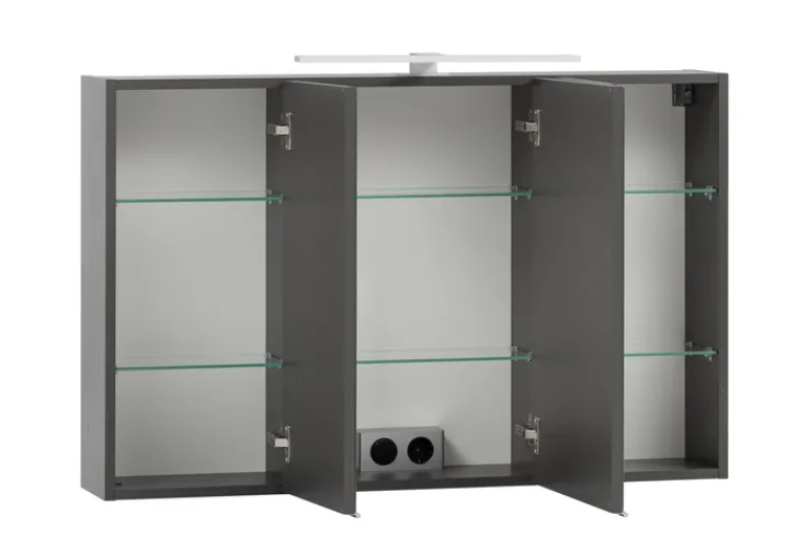 Bad-Spiegelschrank BRÜGGE grau 100cm