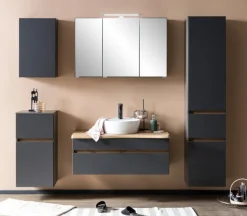 Bad-Spiegelschrank BRÜGGE grau 100cm