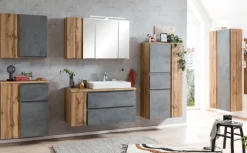 Bad-Spiegelschrank GENT braun MDF-Tür links