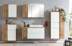 Bad-Spiegelschrank GENT braun MDF-Tür links