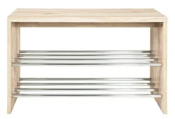 Bank 81 x 55 x 30 cm Holznachbildung eiche