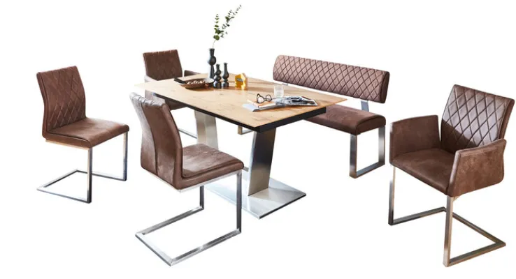 Bank MOKA II-KG CREAM edelstahl /hellbraun