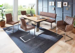 Bank MOKA II-KG CREAM edelstahl /hellbraun