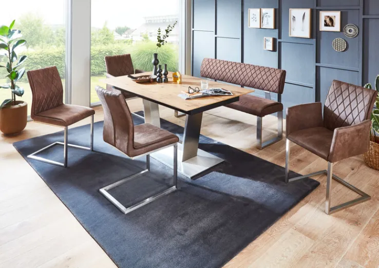 Bank MOKA II-KG CREAM edelstahl /hellbraun