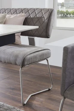 Bank MOKA I-KG ZINC edelstahl /hellgrau