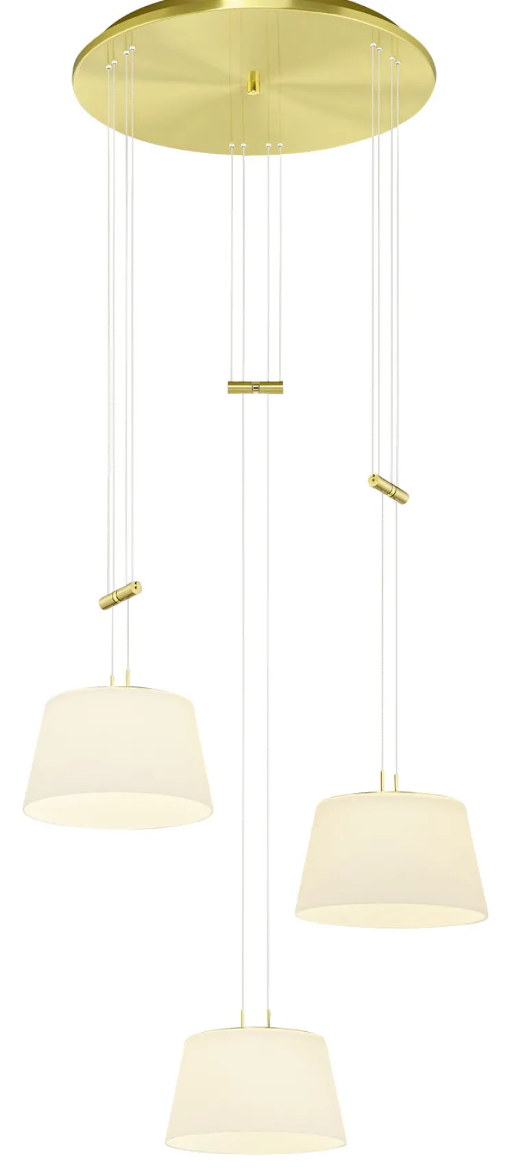 BANKAMP LED Pendelleuchte CONUS 3-flg messingfarbig