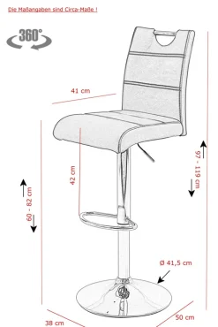 QUARTIER Barhocker MIRANDA L 2er Set schwarz