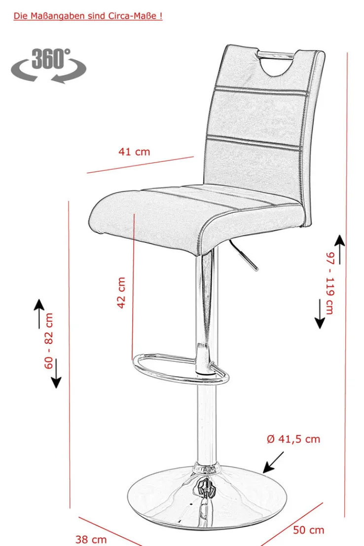 QUARTIER Barhocker MIRANDA L 2er Set schwarz